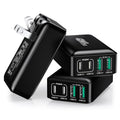 3 Pack Slim Flat Dual Port USB Wall Charger G187130