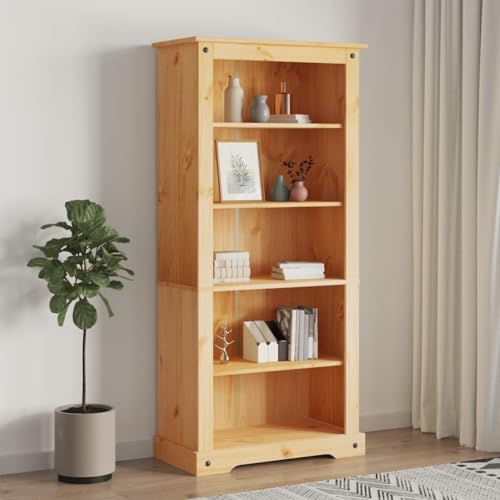 5-Tier Rustic Mexican Pinewood Bookcase U1247