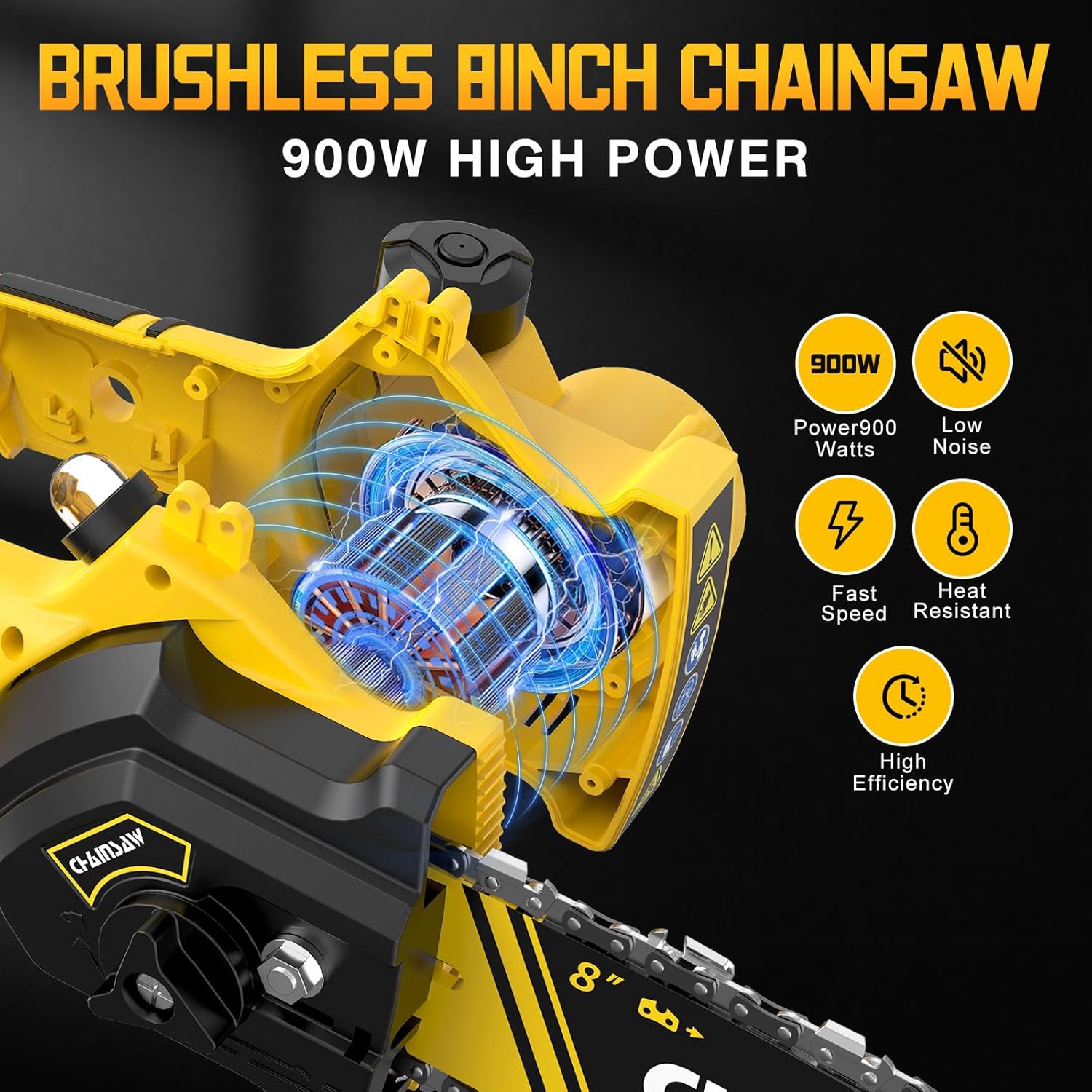 Mini Chainsaw 8 Inch Brushless Cordless Pruning Chainsaw M12144