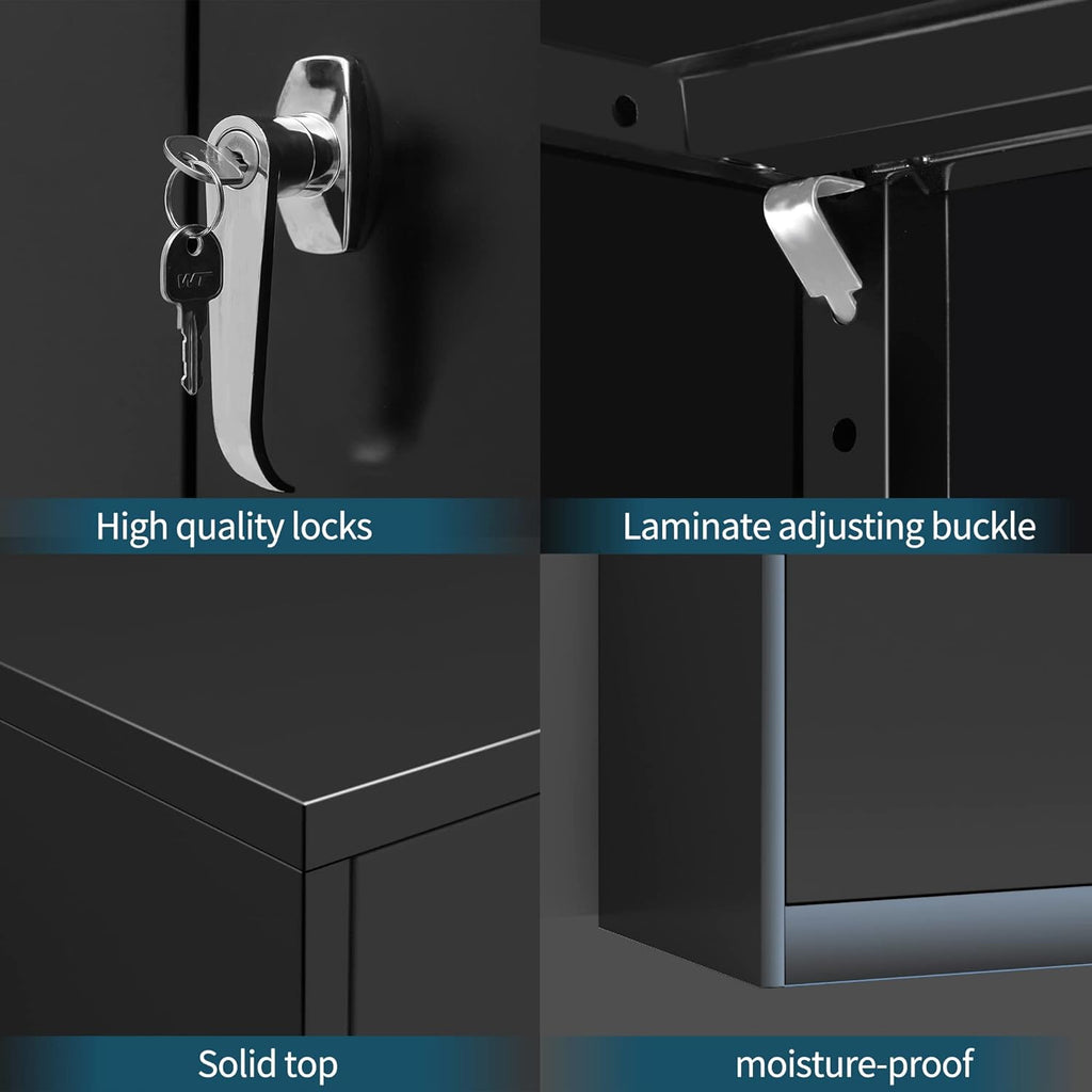 72'' Metal Storage Cabinet with 4 Adjustable Shelves Y640