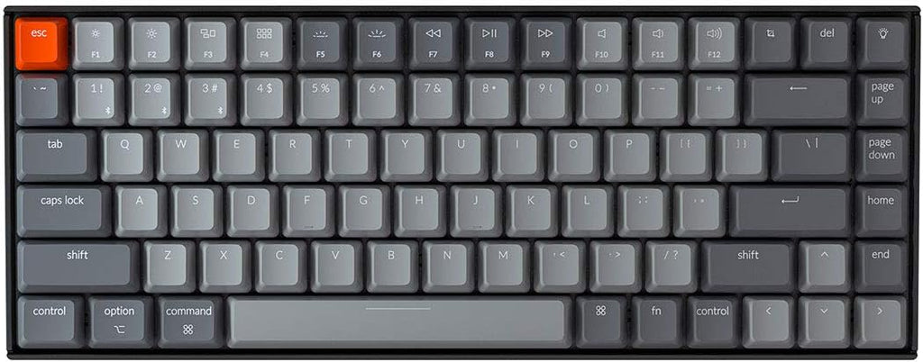 75% Layout Bluetooth Wireless Mechanical Keyboard with Brown Switch White LED Backlit USB C 84 Keys U868