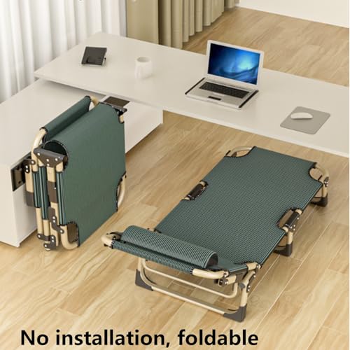 Blue Portable Folding Camping Cot with Mattress and Pillow A15993