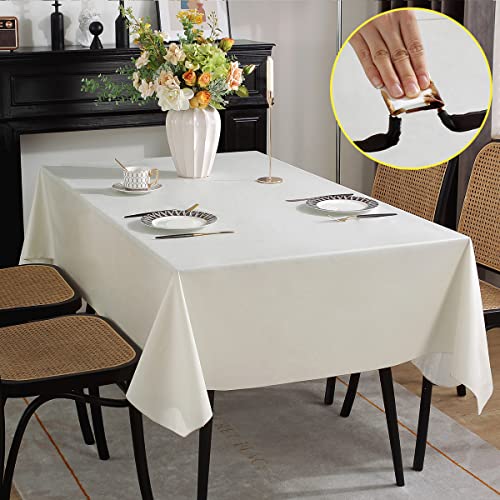 Black 60 x 120 Inch Vinyl Tablecloth with Flannel Backing K224993