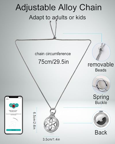 25in Adjustable Alloy Airtag Necklace V173800