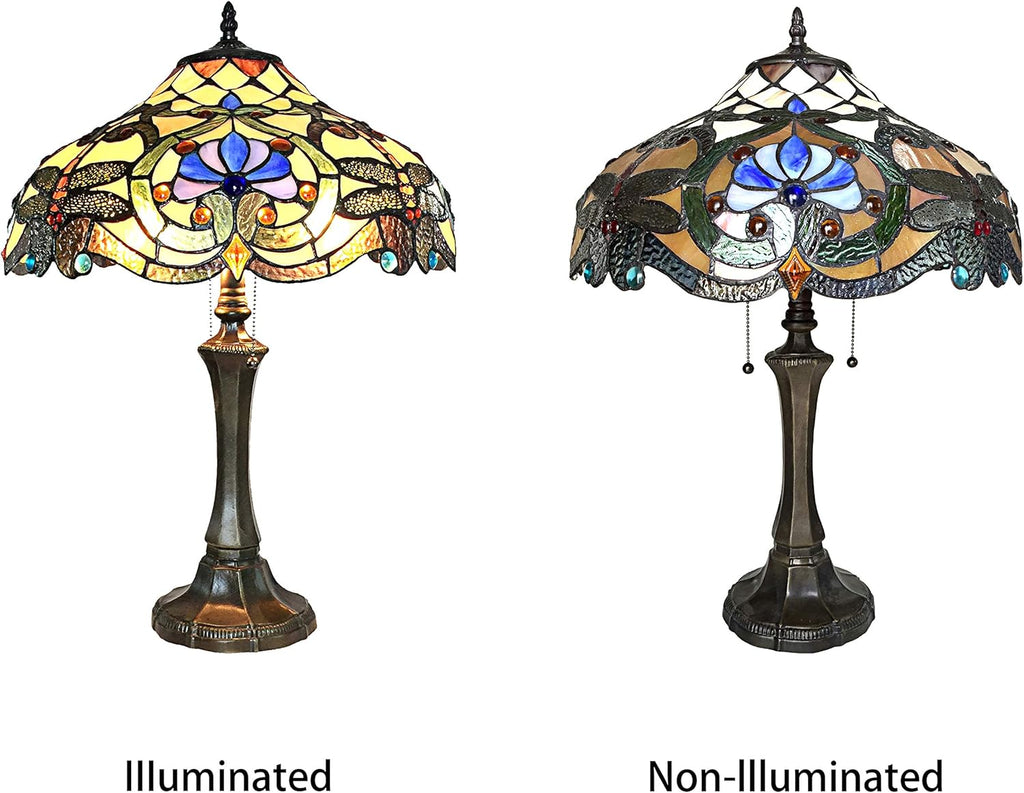 2 Light Dragonfly Table Lamp 17" Shade E3140