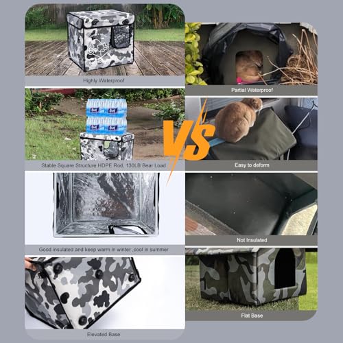 Insulated Waterproof Oxford Cloth Cat Shelter (Green) Q656053