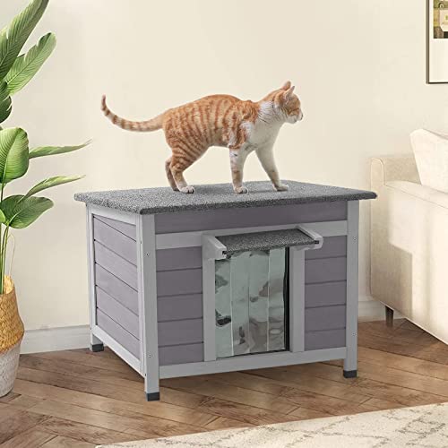 Cat House with Escape Door Insulated Weatherproof Roof K73659